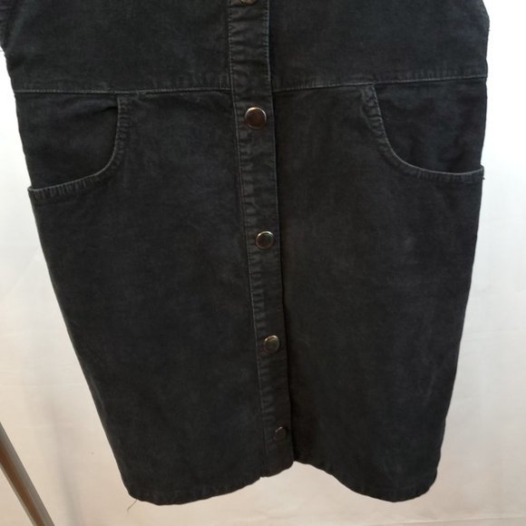 NWT Zara Black Snap Front Corduroy Jumper/Skirt-All Medium - Picture 9 of 15